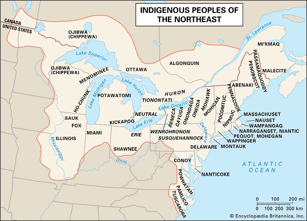 Distribution of Northeast American peoples