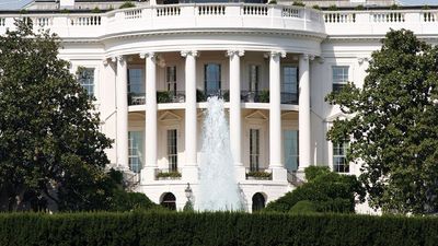 The White House South portico, Washington, D.C., USA. Photo circa 2005. White House history.