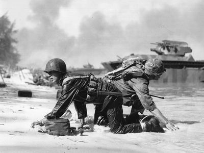 U.S. Marines on Saipan, Mariana Islands, 1944