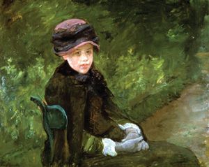 Mary Cassatt: Susan Seated Outdoors, Wearing a Purple Hat