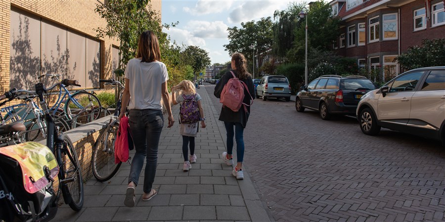 Children on their way to school