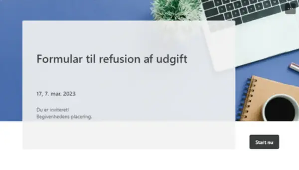 Formular til refusion af udgift blue modern simple