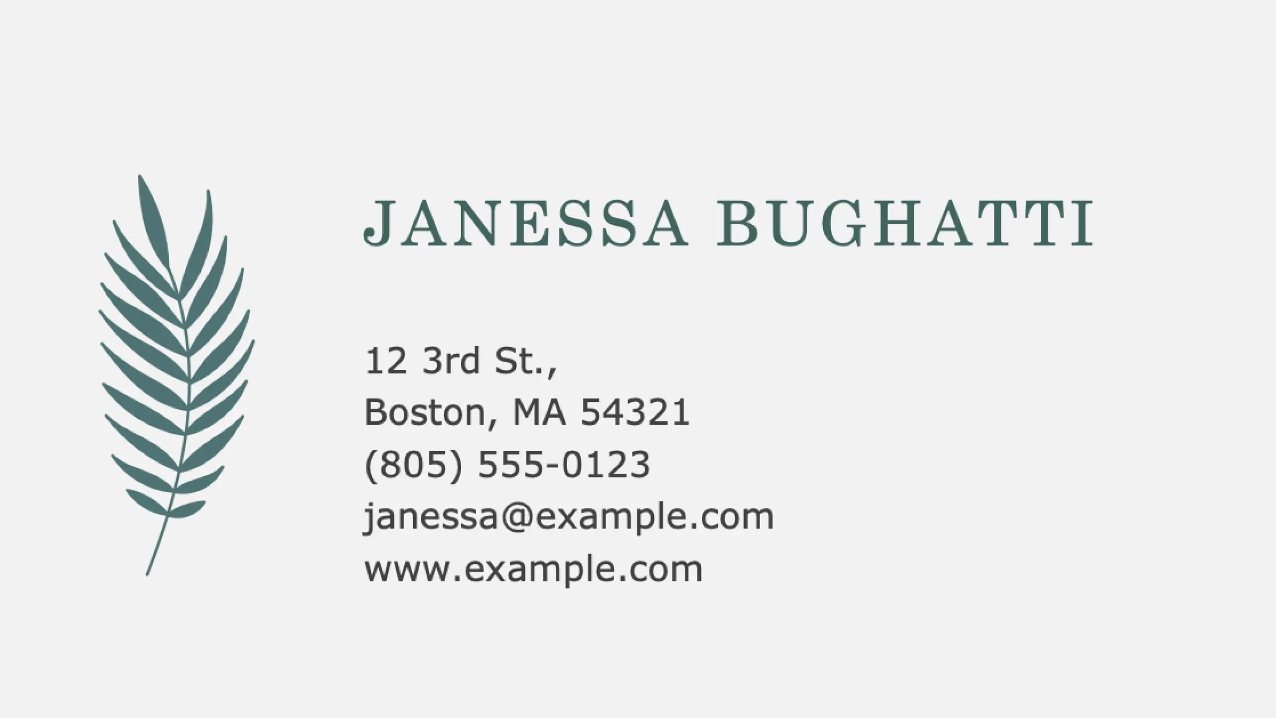 Botanical business cards (10 per page) blue organic simple