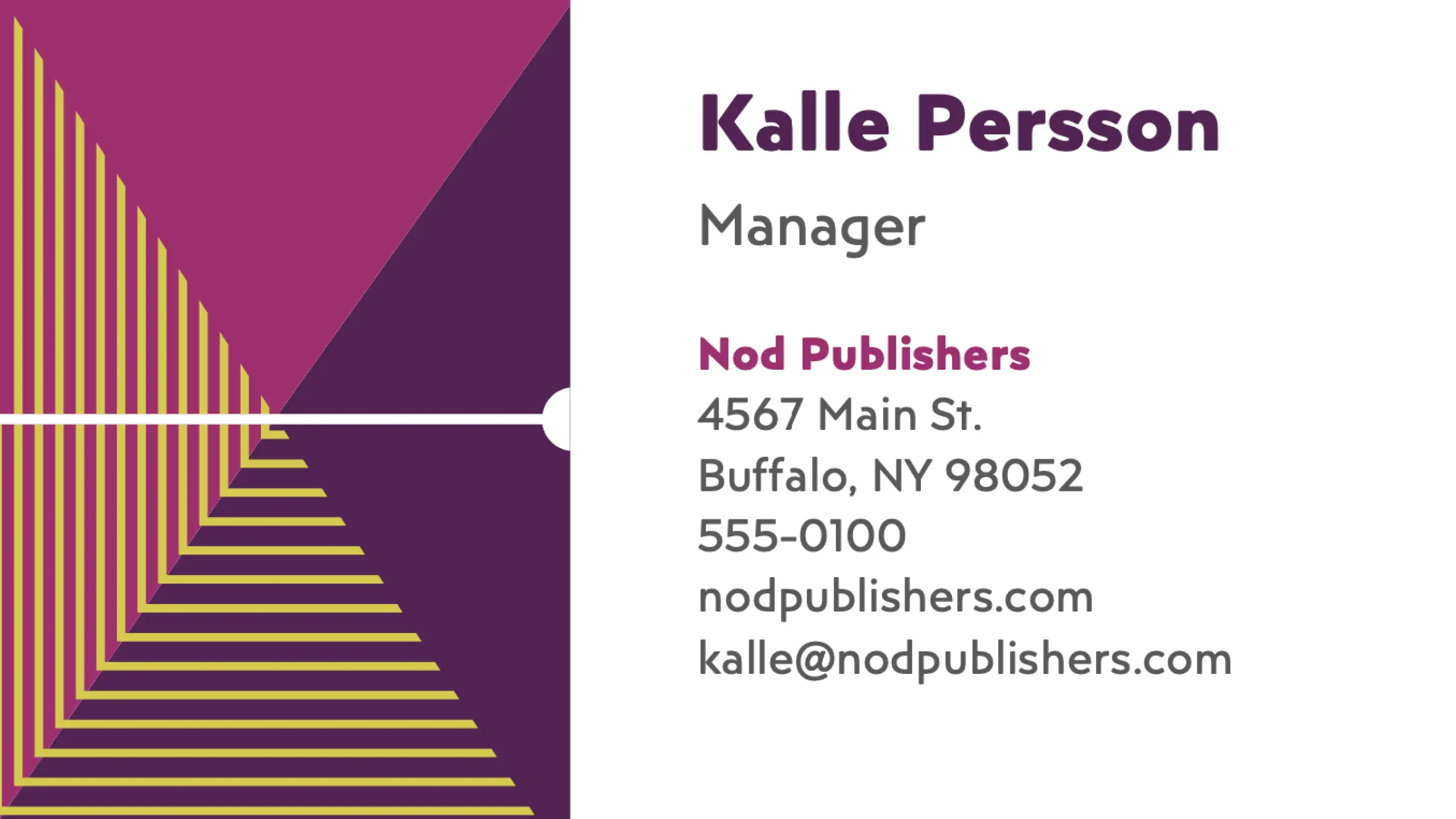 Geometric business cards purple modern-color-block