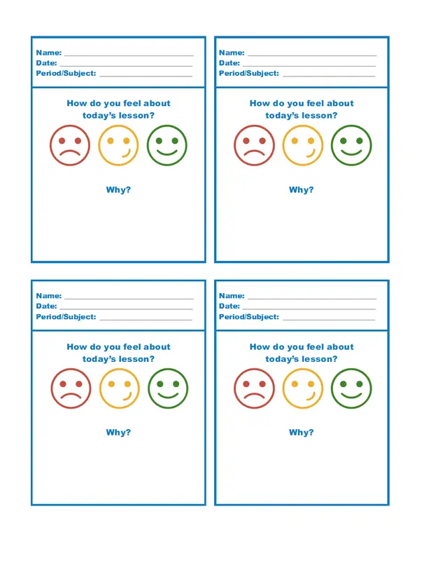 Exit tickets blue modern simple