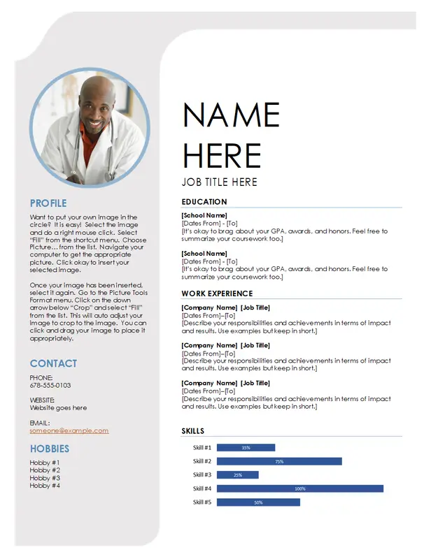 Bold modern resume blue modern-simple