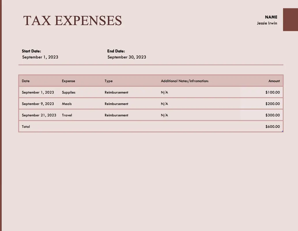 Tax expense journal modern-simple