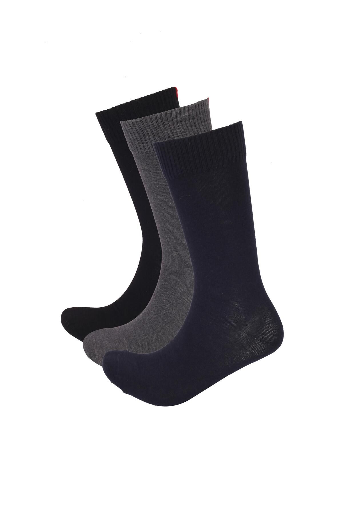 Katia&Bony-3er-Pack Harold Bamboo Herren-Sockensocken Anthrazit-Dunkelblau-Schwarz 2