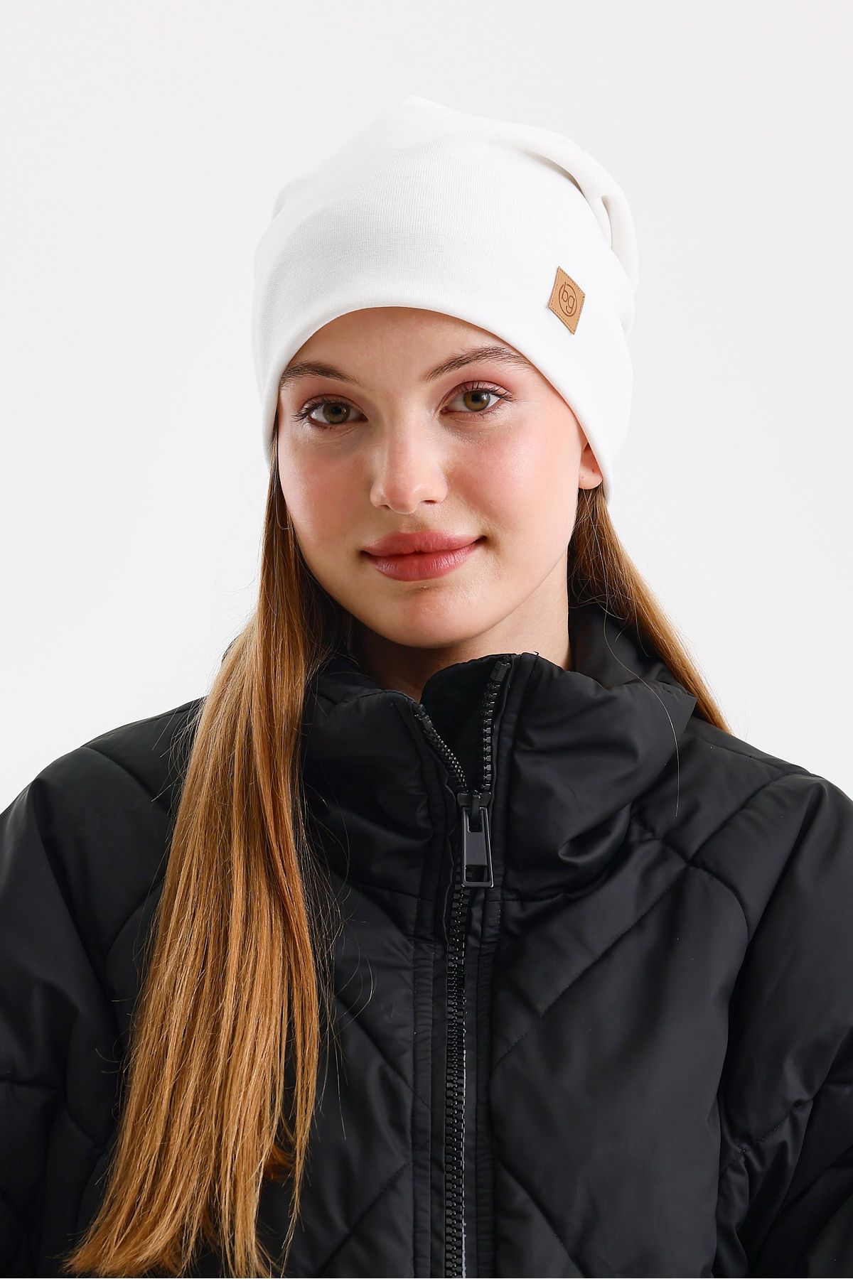 Butikgiz-White Thermal 100% Cotton Soft 2 Style in 1 Beanie Premium Cuts Series 1