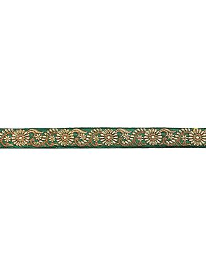 Fabric Border with Zari-Embroidered Flowers All-Over