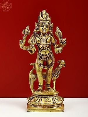 5" Bhairava Sculpture In Brass | Handmade | Made In India