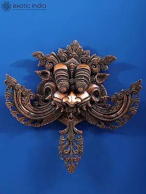 9" Kirtimukha Wall Hanging (Ward off Evil) in Brass | Handmade