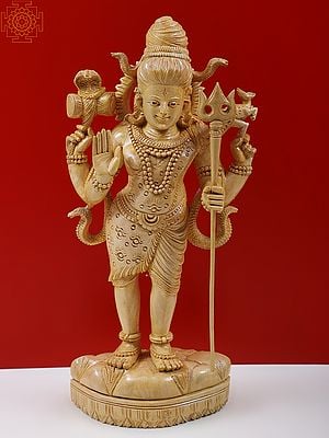 Carved Cedar Wood Statues from South India