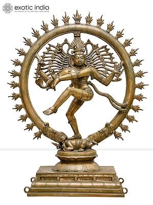 19" Nataraja (Dancing Lord Shiva) | Madhuchista Vidhana (Lost-Wax) | Panchaloha Bronze from Swamimalai