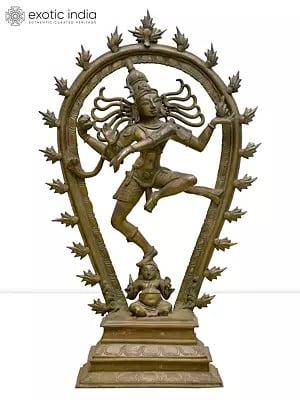 18" Lord Shiva as Nataraja | Madhuchista Vidhana (Lost-Wax) | Panchaloha Bronze from Swamimalai