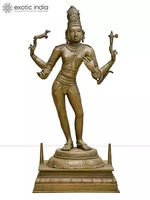 25" Lord Shiva as Pashupatinath | Madhuchista Vidhana (Lost-Wax) | Panchaloha Bronze from Swamimalai