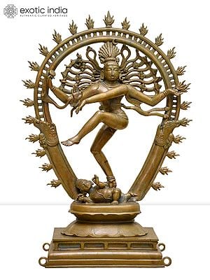 19" Nataraja - Dancing Lord Shiva | Madhuchista Vidhana (Lost-Wax) | Panchaloha Bronze from Swamimalai