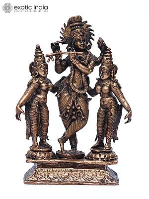 Lord Krishna Copper Statue