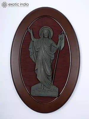 31" Bronze Jesus Christ | Inspired by Renaissance | Framed Sculpture | Wall Hanging