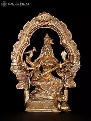 6" Small Goddess Matangi - One of The Ten Mahavidyas | Bronze Statue