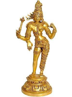 12" Ardhanarishvara (Shiva-Shakti) In Brass | Handmade | Made In India