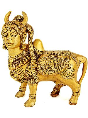 4" Kamadhenu, The Celestial Cow In Brass | Handmade | Made In India