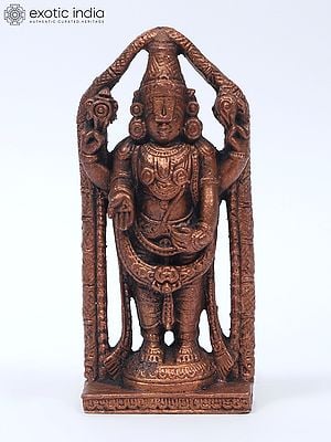 4" Small Lord Tirupati Balaji (Venkateshvara) | Copper Statue