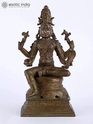 7" Lord Shiva as Vishapaharana Bronze Statue