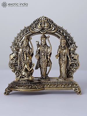 Small Shri Ram Darbar with Kirtimukha Prabhavali | Brass Statue | Multiple Sizes