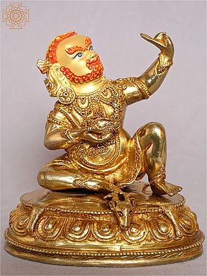 Tibetan Buddhist Mahasiddha Copper Statue | Yogi Virupa Idol from Nepal