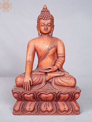 11" Shakyamuni Buddha Seated on Pedestal from Nepal