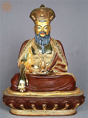 12" Tibetan Buddhist Deity Zhabdrung Rinpoche Idol from Nepal