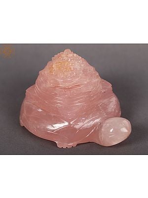 4" Small Tortoise Shree Yantra in Rose Quartz