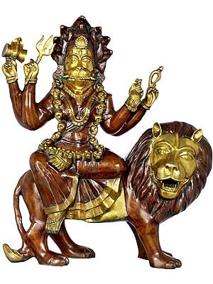 42" The Invincible Pratyangira (Atharvana Bhadrakali) In Brass | Handmade | Made In India