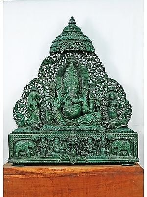 Sri Ganesha in the Paradisiacal "Imperial Gemstone" Jade (Large Statue)