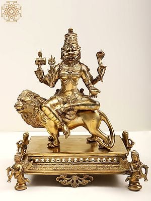 15" Bronze Superfine Pratyangira Devi (Atharvana Bhadrakali) | Hoysala Art