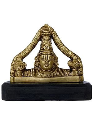 3" Tirupati Balaji Idol for Car Dashboard | Brass & Wood | Handcrafted in India