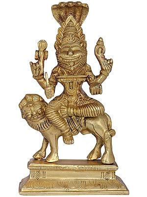 7" Brass Goddess Pratyangira Statue (Atharvana Bhadrakali) | Handmade | Made in India