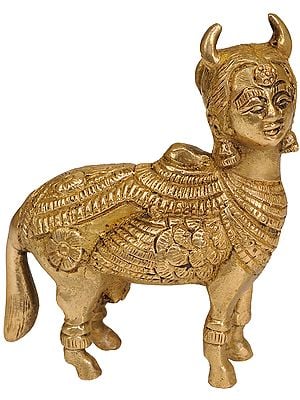 4" Kamadhenu The Wish-Fulfilling Divine Cow In Brass | Handmade | Made In India