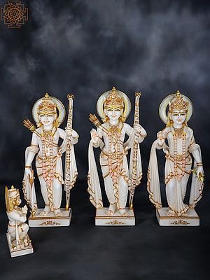 Rare Hand-Picked White Marble, Gemstone, Jade and South Indian Black Stone Statues