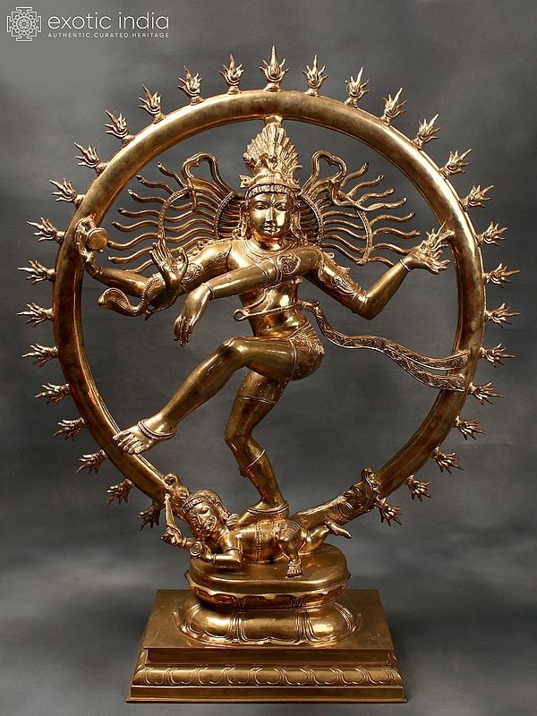 36" Superfine Dancing Lord Shiva Bronze Statue | Handmade Nataraja Idol | Made in India