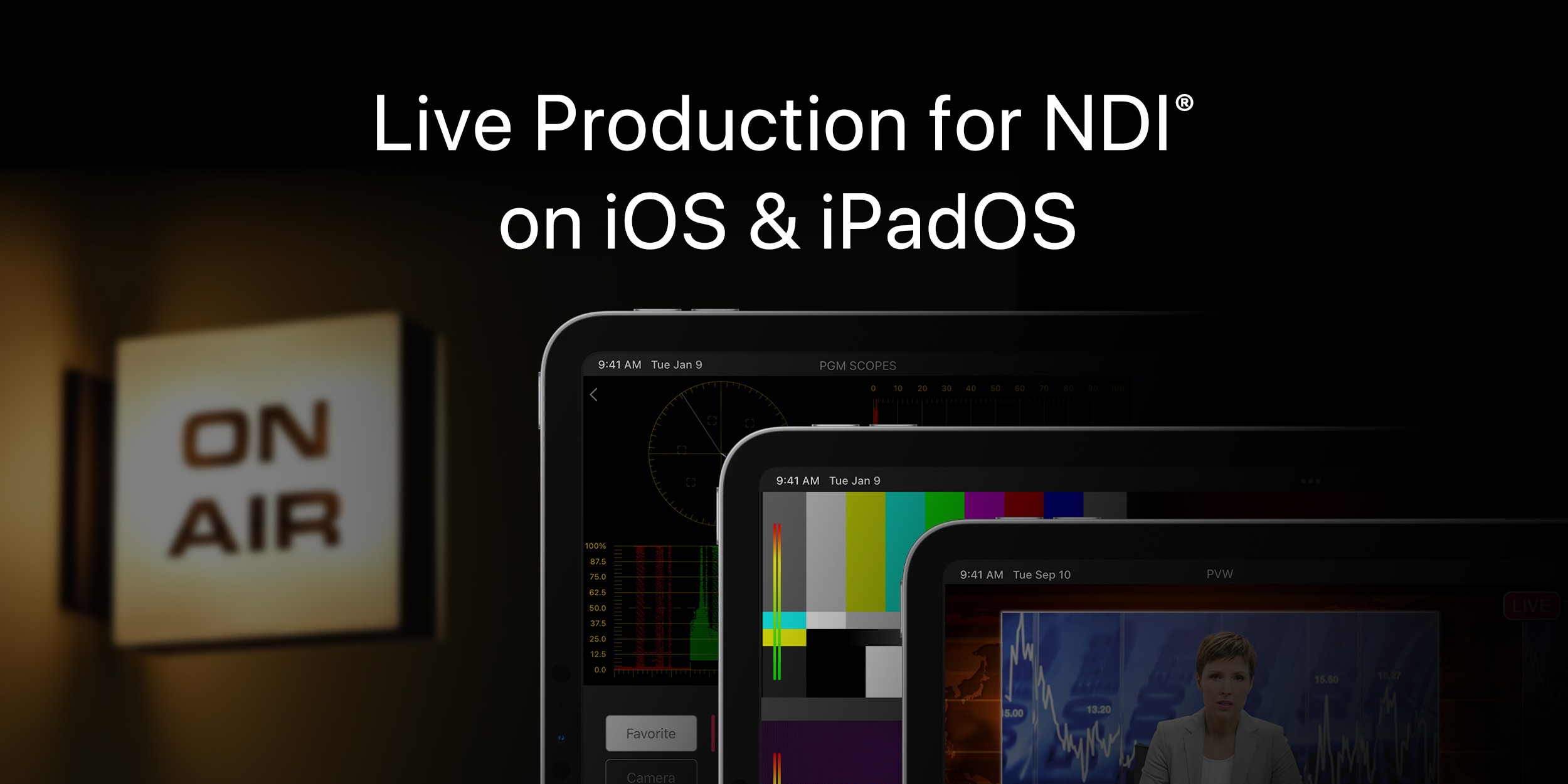 TopDirector, Live Production for NDI on iOS & iPadOS for MultiCam Switcher and Live Stream