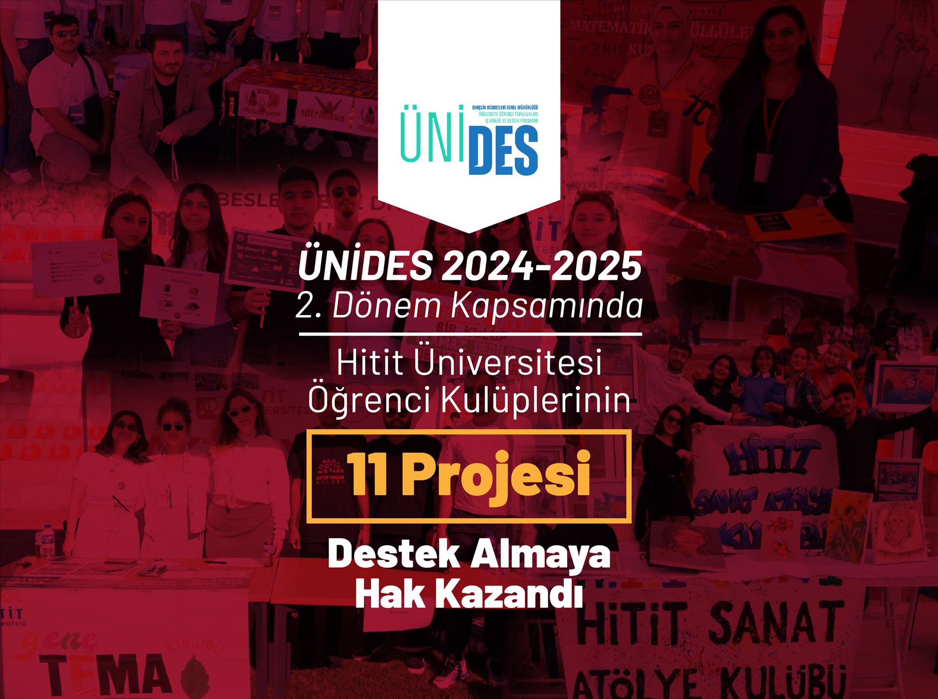 Hitit Üniversitesi Öğrenci Kulüplerinin 11 Projesi, ÜNİDES 2. Dönem Kapsamında Destek Almaya Hak Kazandı