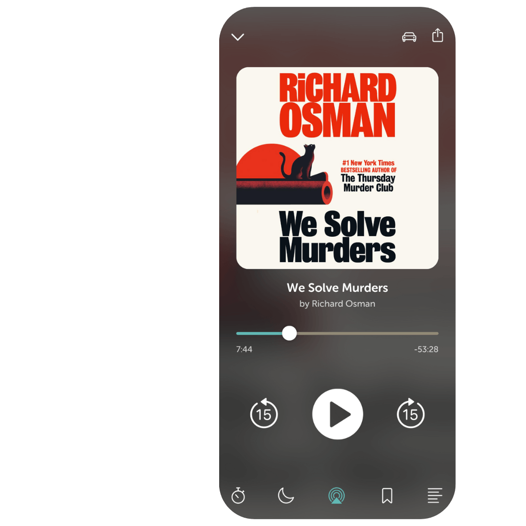 Libro.fm app playing We Solve Murders