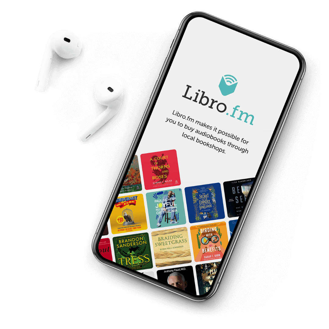 Libro.fm app with headphones