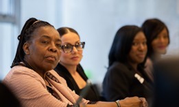 (Left to right) Educators for Excellence members Valerie Thomas Green, Rita Pettaway, Janelle Jemmott and Dr. Danielle Point Du Jour, in a conversation with NYCPS leadership.