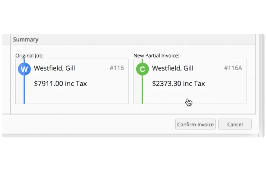 Creating a partial invoice in ServiceM8