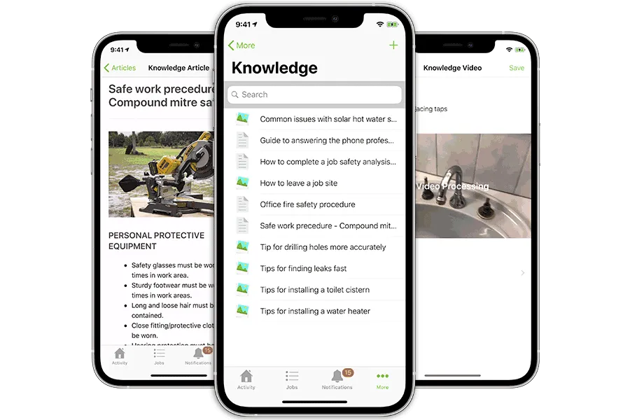 ServiceM8 Knowledge feature on iPhones