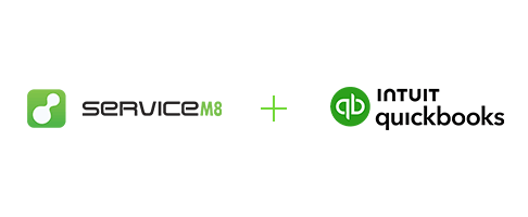 ServiceM8 and QuickBooks logos