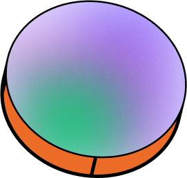 Purple/green gradient circle piece